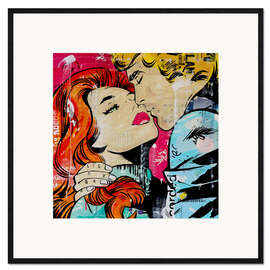 Inramat konsttryck Pop Art Love