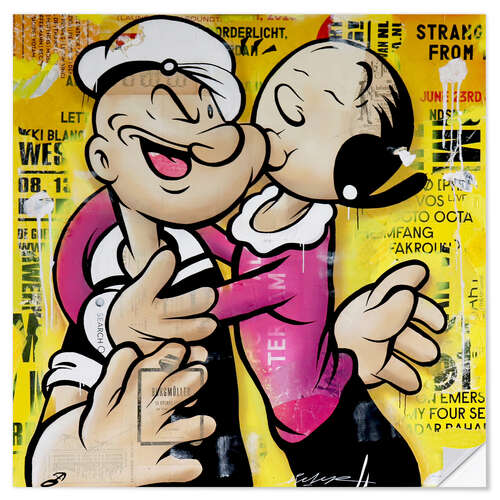Muursticker Popeye and Olive