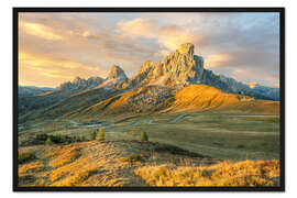 Gerahmter Kunstdruck Berg Nuvolau am Passo di Giau