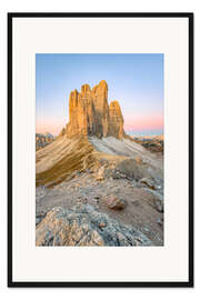 Gerahmter Kunstdruck Drei Zinnen und Paternsattel