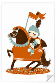 Muursticker The knight on horseback