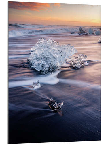 Aluminium print Iceland during the sunset