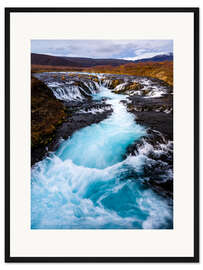 Gerahmter Kunstdruck Bruarfoss-Wasserfall, Island
