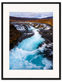 Innrammet kunsttrykk Bruarfoss waterfall, Iceland