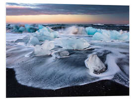 Foam board print Blocks of ice on Jökulsárlón beach