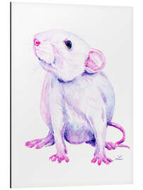 Tableau en aluminium Rat blanc