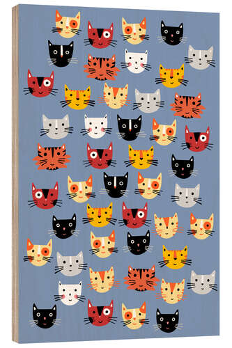 Quadro de madeira Gatos múltiplos