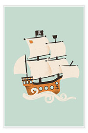 Poster  Le bateau de pirates - Kanzilue