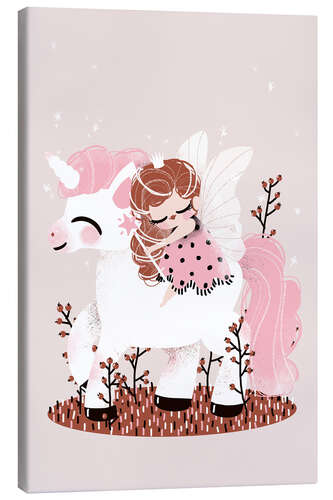 Canvas print The fairy and the unicorn