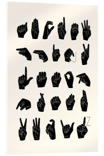 Acrylic print Sign language ABC (english)