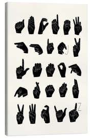 Tableau sur toile  Alphabet en langue des signes (anglais) - Emma Scarvey