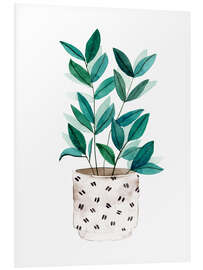 Foam board print Delicate plant in a pot