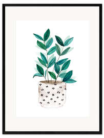 Impression artistique encadrée Plante délicate en pot