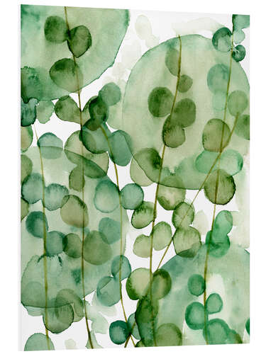 Tableau en PVC Feuilles translucides en aquarelle