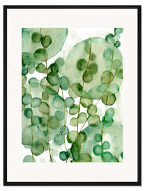 Framed art print Transparent watercolor leaves - Melissa Wang