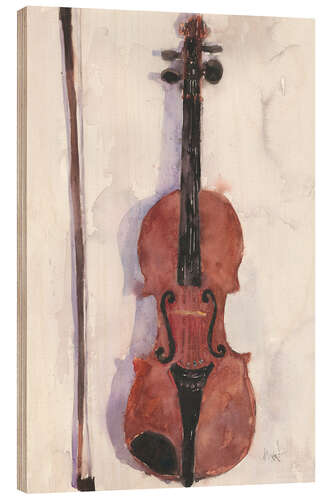 Wood print The violin