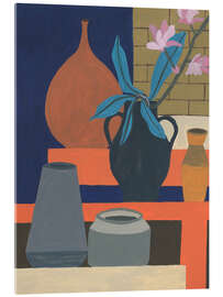 Quadro em acrílico Vasos em uma prateleira