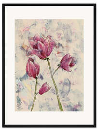 Gerahmter Kunstdruck Zarter Magnolienzweig