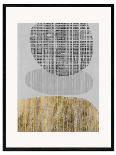 Gerahmter Kunstdruck Vergoldete Formen II