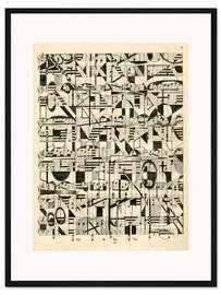 Gerahmter Kunstdruck Grafische Noten
