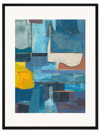 Gerahmter Kunstdruck Classic Blue mit Gelb