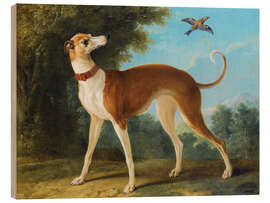 Wood print Greyhound in a landscape