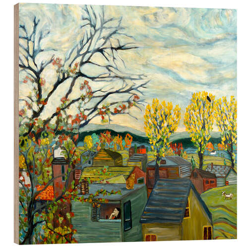 Tableau en bois Contemplation d'automne