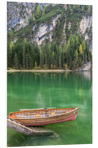 Tableau en PVC Barque sur le lac de Braies