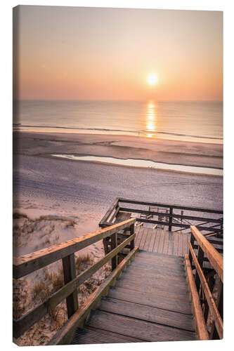 Leinwandbild Sonnenuntergang am Roten Kliff auf Sylt