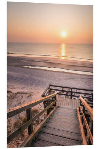 Foam board print Sunset at the Red Cliff, Sylt