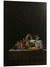 Magnettafel Muscheln auf einem Steinsockel