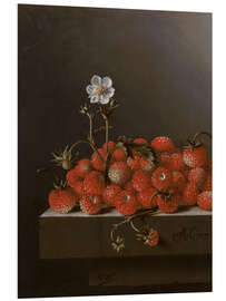 Foam board print Still life with wild strawberries