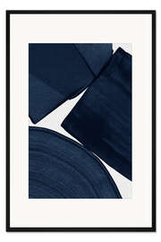 Gerahmter Kunstdruck Minimalistisches Blau II