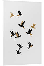 Tableau en aluminium Oiseaux en origami I