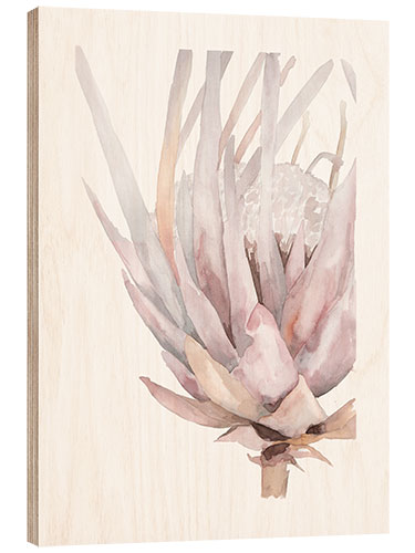 Wood print Rose King Protea