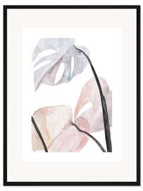 Gerahmter Kunstdruck Monstera Blätter