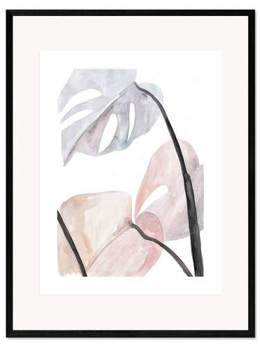 Ingelijste kunstdruk Monstera leaves