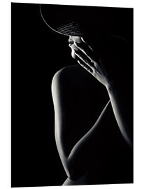 Foam board print Woman with black hat