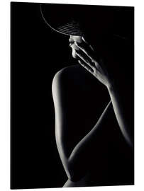 Magnettafel Frau mit schwarzem Hut