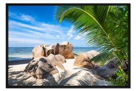 Gerahmter Kunstdruck Urlaubsparadies auf den Seychellen