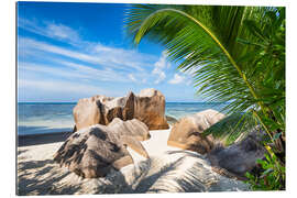 Tableau en plexi-alu Paradis de vacances aux Seychelles