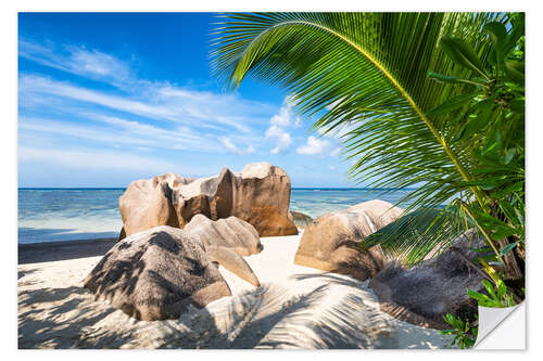 Selvklebende plakat Vacation paradise in the Seychelles