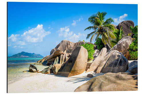 Cuadro de aluminio Playa de ensueño en las Seychelles