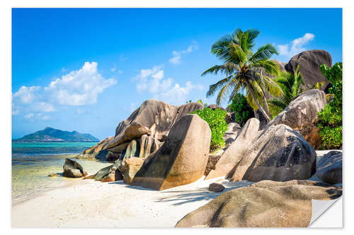 Autocolante decorativo Praia dos sonhos nas Seychelles