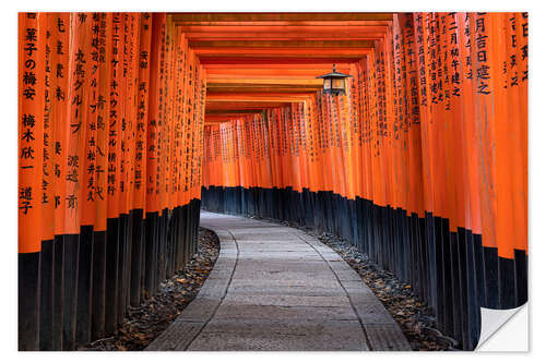 Självhäftande poster Fushimi Inari Taisha Shrine, Kyoto