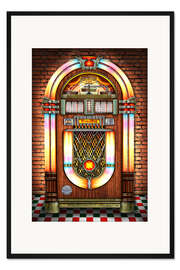 Gerahmter Kunstdruck Retro Juke Box