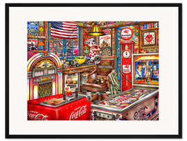 Gerahmter Kunstdruck Vintage Männerhöhle