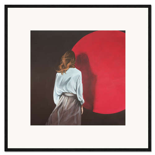 Ingelijste kunstdruk Big red dot