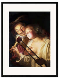 Framed art print The soldier and the girl