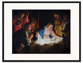 Gerahmter Kunstdruck Anbetung der Hirten